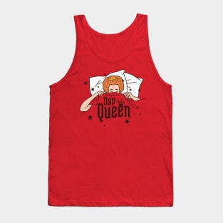 Funny Nap Queen Cartoon Redhead // Sleepy Girl Tank Top